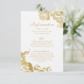 エレガントシンプルモダンバラフローラ金ゴールドフェイクプリント エンクロージャーカード (スタンド正面)