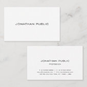 エレガントシンプルモダンプロフェッショナルプレインラグジュアリー 名刺 (正面/裏面)