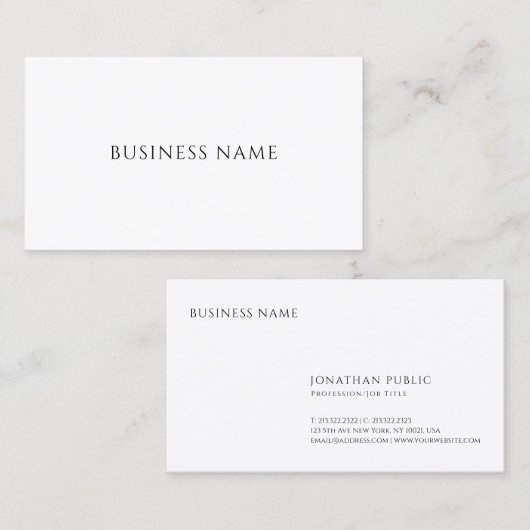 エレガントシンプルモダンプロフェッショナルミニマルプレーン 名刺 (正面/裏面)