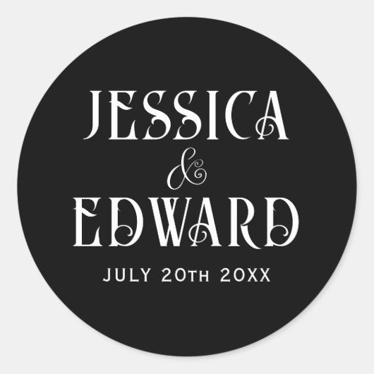 エレガントシンプルモダンミニマルScript Photo Chic ラウンドシール (正面)