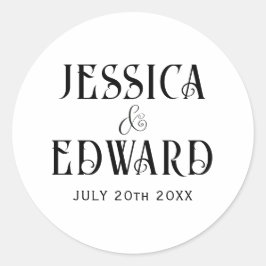 エレガントシンプルモダンミニマルScript Photo Chic ラウンドシール