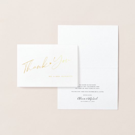 エレガントシンプルモダンミニマ結婚ラ感謝していムのお前 箔カード (ディスプレー)