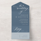 エレガントシンプルモダンミニマ結婚リスト オールインワン招待状 (内側)