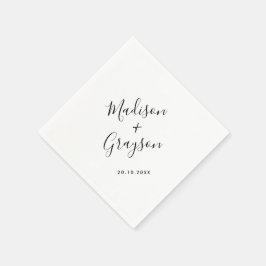エレガントシンプルモダンミニマ結婚リスト スタンダードカクテルナプキン