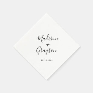 エレガントシンプルモダンミニマ結婚リスト スタンダードカクテルナプキン