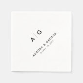 エレガントシンプルモダンミニマ結婚リスト スタンダードカクテルナプキン (正面)