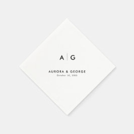 エレガントシンプルモダンミニマ結婚リスト スタンダードカクテルナプキン