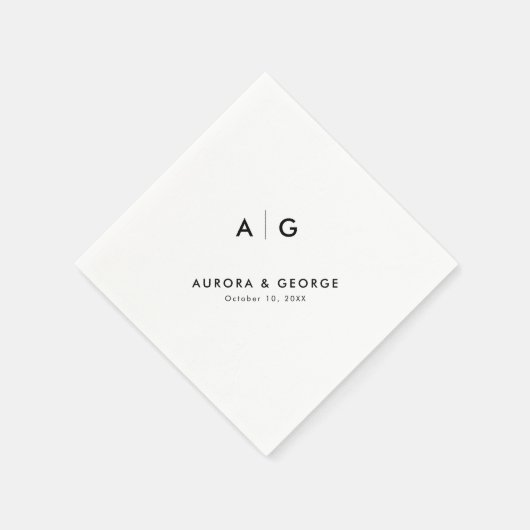 エレガントシンプルモダンミニマ結婚リスト スタンダードカクテルナプキン (角)