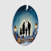 エレガントシンプルモダンヴィンテージ家族クリスマス オーナメント (正面)