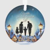 エレガントシンプルモダンヴィンテージ家族クリスマス オーナメント (裏面)