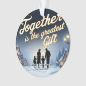 エレガントシンプルモダンヴィンテージ家族クリスマス オーナメント (正面)