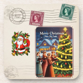 エレガントシンプルモダンヴィンテージ家族クリスマス コースター