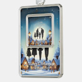 エレガントシンプルモダンヴィンテージ家族クリスマス シルバープレートフレームオーナメント (左)