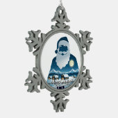 エレガントシンプルモダンヴィンテージ家族クリスマス スノーフレークピューターオーナメント (左)