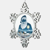 エレガントシンプルモダンヴィンテージ家族クリスマス スノーフレークピューターオーナメント (右)