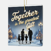 エレガントシンプルモダンヴィンテージ家族クリスマス セラミックオーナメント (左)