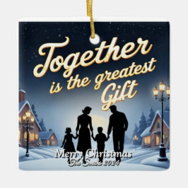 エレガントシンプルモダンヴィンテージ家族クリスマス セラミックオーナメント
