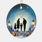 エレガントシンプルモダンヴィンテージ家族クリスマス セラミックオーナメント (左)