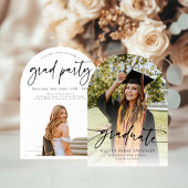 エレガントシンプルモダン写真の卒業 招待状