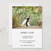 エレガントシンプルモダン写真の日付の保存 セーブザデート (裏面)