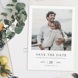 エレガントシンプルモダン写真の結婚式 セーブザデート