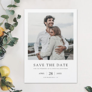 エレガントシンプルモダン写真の結婚式 マグネット招待状
