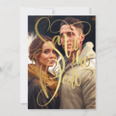 エレガントシンプルモダン写真の結婚式 招待状 (裏面)