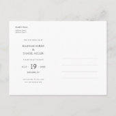 エレガントシンプルモダン写真の結婚式 案内ポストカード (裏面)