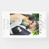 エレガントシンプルモダン写真結婚歓迎 横断幕 (横)