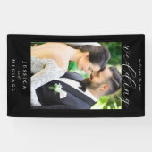 エレガントシンプルモダン写真結婚歓迎 横断幕 (横)