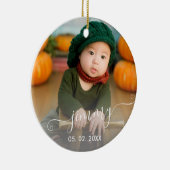 エレガントシンプルモダン名前をカスタムする写真 セラミックオーナメント (右)