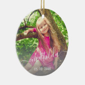 エレガントシンプルモダン名前をカスタムする写真 セラミックオーナメント (右)