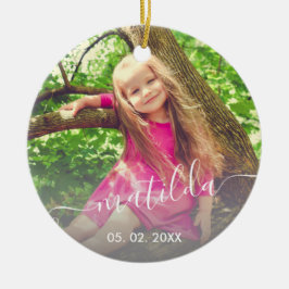 エレガントシンプルモダン名前をカスタムする写真 セラミックオーナメント