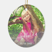 エレガントシンプルモダン名前をカスタムする写真 セラミックオーナメント (左)