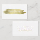 エレガントシンプルモダン抽象芸術のブラシストローク金ゴールド 名刺 (正面/裏面)