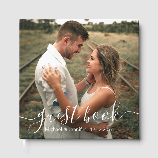 エレガントシンプルモダン書結婚の写真 ゲストブック (正面)