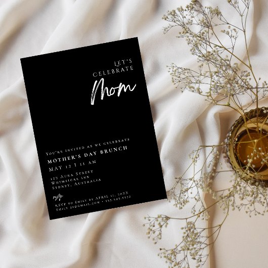 エレガントシンプルモダン母の日ブランチ 招待状