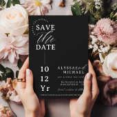 エレガントシンプルモダン白黒フォト結婚ズ セーブザデート