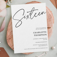 エレガントシンプルモダン白黒photo Sweet 16