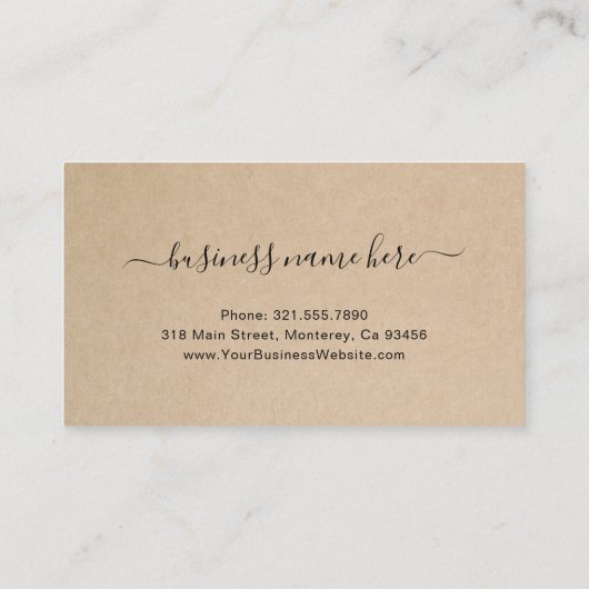 エレガントシンプルモダン素朴茶 ロイヤリティカード (裏面)