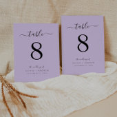 エレガントシンプルモダン紫色結婚色 テーブルナンバー