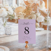 エレガントシンプルモダン紫色結婚色 テーブルナンバー