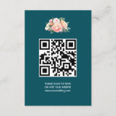 エレガントシンプルモダン結婚ティール(緑がかった色)のQRコードRSVP エンクロージャーカード (裏面)