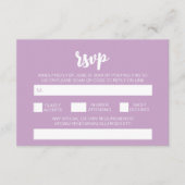 エレガントシンプルモダン結婚薄紫のQRコードRSVP エンクロージャーカード (正面)