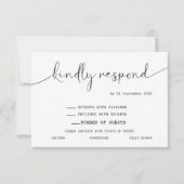 エレガントシンプルモダン聖なる書物、 経典応答カードRSVP 出欠カード (正面)