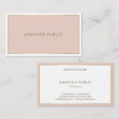 エレガントシンプルモダン芸術的金ゴールド枠 名刺 (正面/裏面)