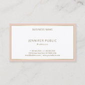 エレガントシンプルモダン芸術的金ゴールド枠 名刺 (裏面)