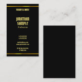 エレガントシンプルモダン黒と金ゴールドテンプレート 名刺 (正面/裏面)