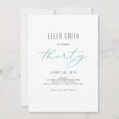 エレガントシンプルモダン,, 30歳の誕生日 招待状 (正面)