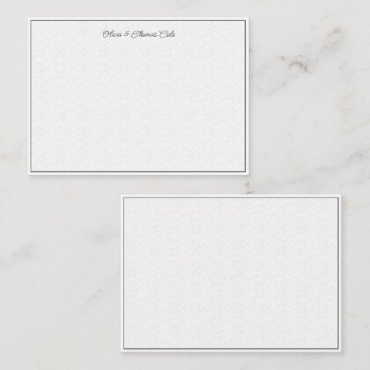 エレガントシンプルモダンTexture Wave結婚カップル ノートカード (正面/裏面)